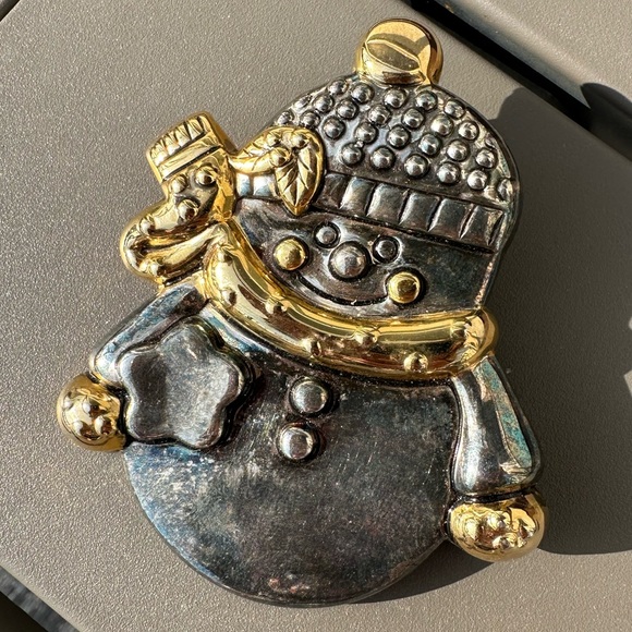 🔥Best Stamped Vintage Two Toned Snowman Brooch Pendant - Picture 3 of 4
